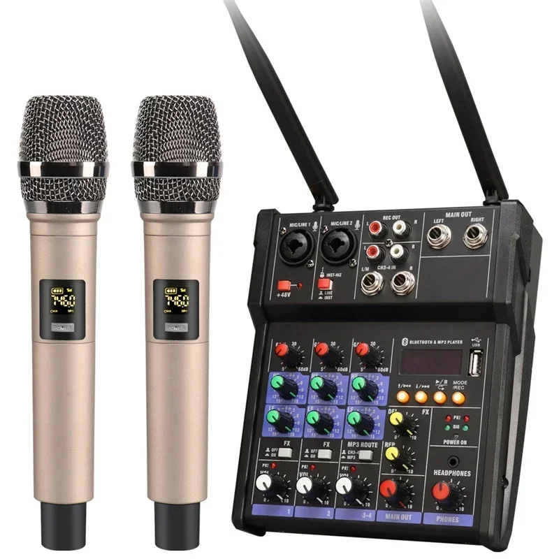 Audio Music Dj - 4 チャンネル USB オーディオ ミキサー ワイヤレス