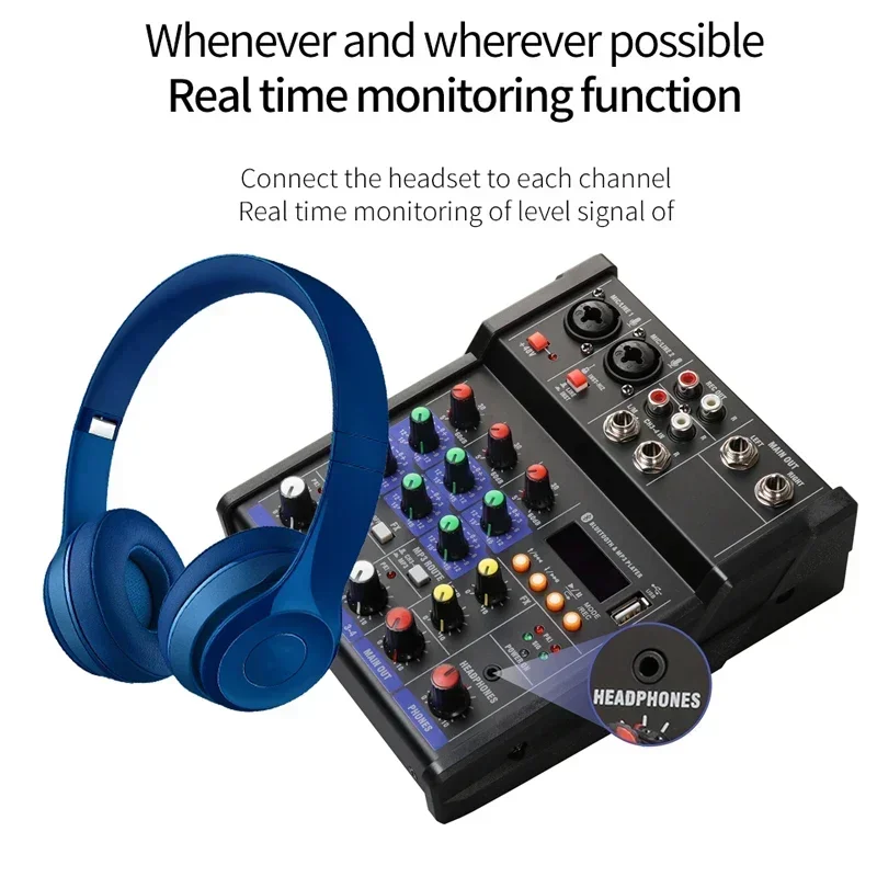 4 チャンネル USB オーディオ ミキサー ワイヤレス マ - Audio Music Dj のレビューと価格